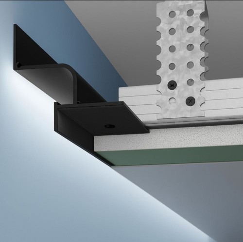 Profil dystansowy LED do sufitów z GK 23х37 mm czarny