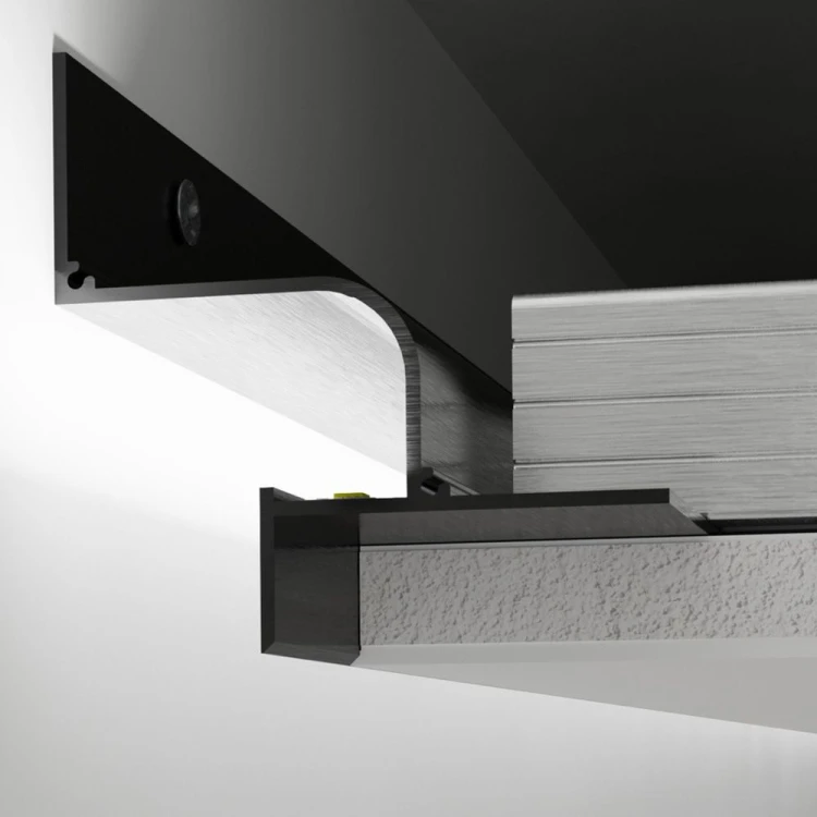 Profil dystansowy LED do sufitów z GK 23х37 mm czarny