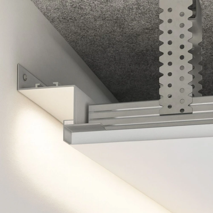 Profil dystansowy LED do sufitów z GK 40х50 mm biały