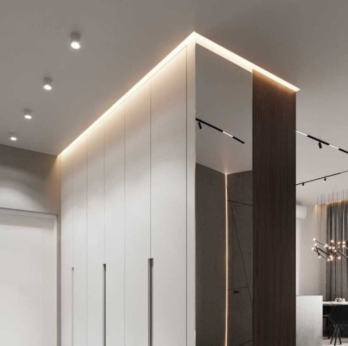 Profil dystansowy LED do sufitów z GK 40х50 mm biały