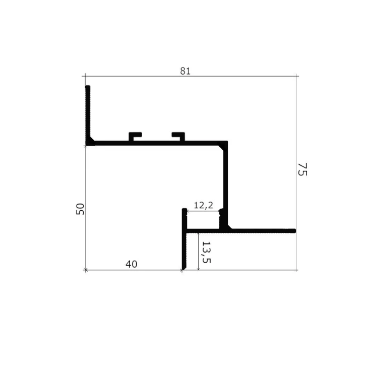 Profil dystansowy LED do sufitów z GK 40х50 mm biały